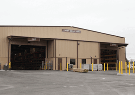 pre-engineered steel building containing drive thru for lbm business